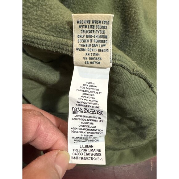 L.L.Bean Womens Green Quilted Hooded Jacket L - Picture 7 of 8